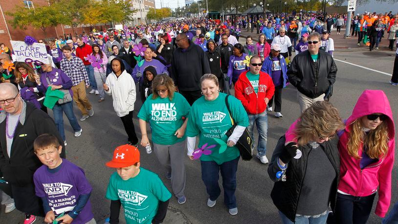 The Walk to End Alzheimer’s is the world’s largest event to raise awareness and funds for Alzheimer’s care, support and research. This 2019 walk will be held in Dayton on Oct. 5. STAFF PHOTO