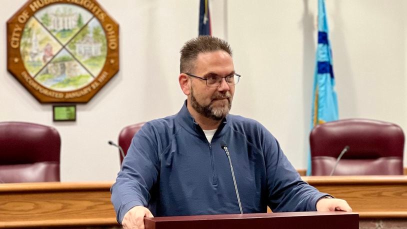 Huber Heights Mayor Jeff Gore thanked residents for their patience this week while the city responded to a cyber ransomware attack. AIMEE HANCOCK/STAFF
