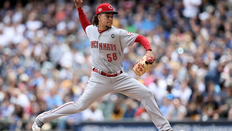 MILWAUKEE, WISCONSIN - JUNE 22:  Luis Castillo #58 of the Cincinnati Reds pitches in the second inning against the Milwaukee Brewers at Miller Park on June 22, 2019 in Milwaukee, Wisconsin. (Photo by Dylan Buell/Getty Images)