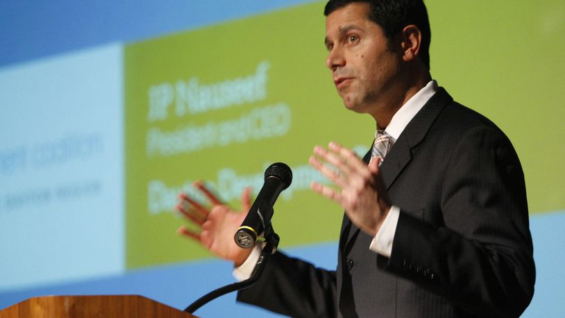 J. P. Nauseef speaking at the National Museum of the United States Air Force in 2008.