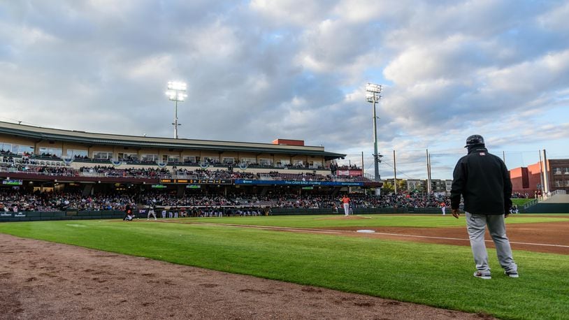 The Dayton Dragons and LansiA crowd of 8,328 were in attendance to witness the Lugnuts defeat the Dragons by a score of 1-0. TOM GILLIAM/CONTRIBUTING PHOTOGRAPHER