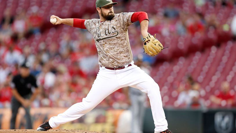Jackson Stephens pitches during the first inning against the St. Louis Cardinals at Great American Ball Park on Tuesday. (Photo by Kirk Irwin/Getty Images)