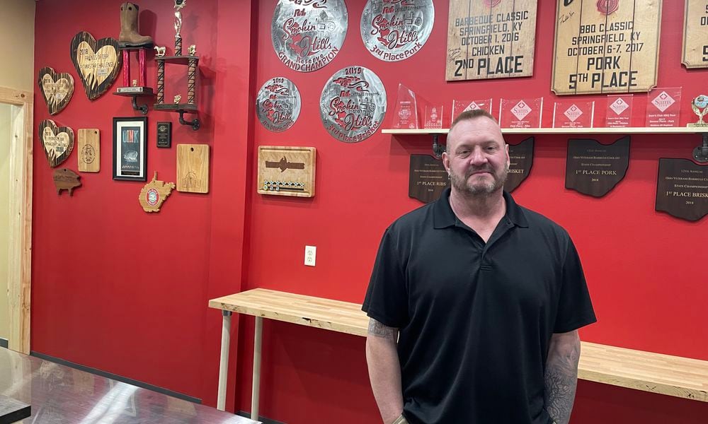 Rays BBQ has officially opened its doors at 3311 Seajay Drive in the Beaver Valley Shopping Center in Beavercreek. Pictured is owner Ray McIntire. NATALIE JONES/STAFF