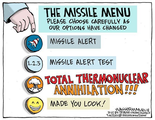 Week in cartoons: Haiti, missiles, a physical and more