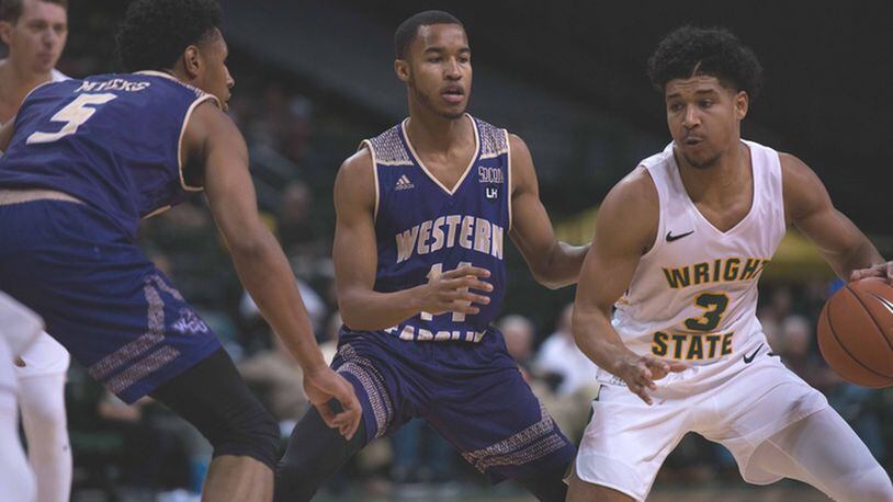Mark Hughes, pictured in last week’s season opener vs. Western Carolina, led Wright State with 16 points in a loss at Murray State. Joseph Craven/CONTRIBUTED