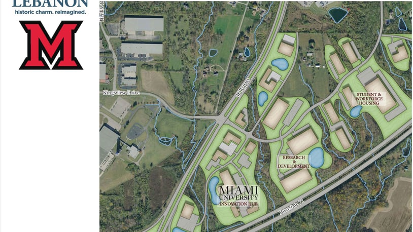Lebanon City Council has approved a Memorandum of Understanding with Miami University to explore the development of an innovation hub. The proposed hub is located north of the Interstate 71/Ohio 48 interchange. The city's 2020 master plan designated that area as an innovation hub for research and development. CONTRIBUTED/CITY OF LEBANON