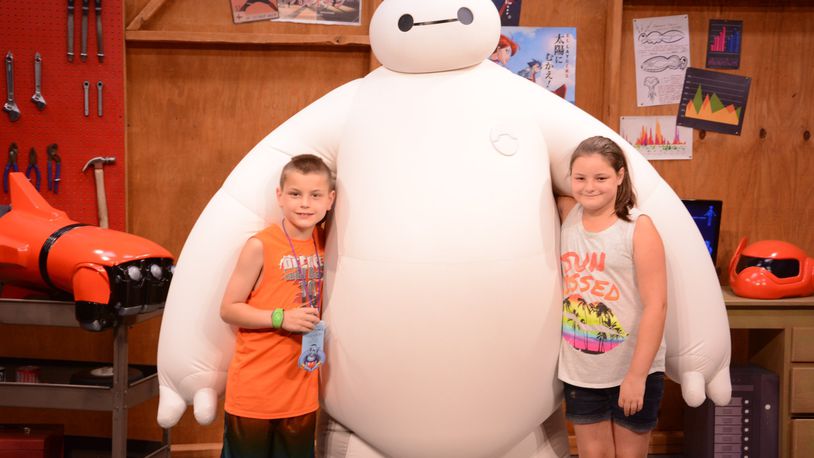 Leland and his sister Hannah meet Baymax from the “Big Hero” movies at Walt Disney World. CONTRIBUTED