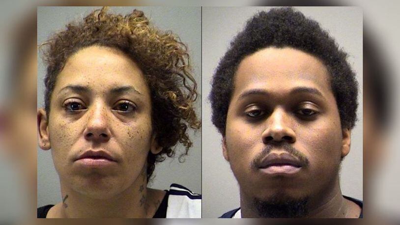 Michelle L. Botelho, left, and Dorrian D. Jones, right, arrested for public indecency in Dayton, Nov. 22, 2017. They're in Montgomery County Jail.