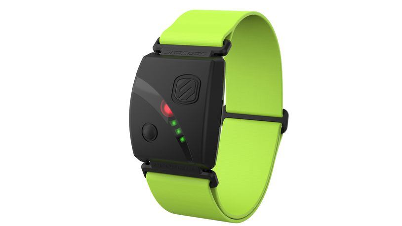 The Scosche Rhythm24 waterproof armband heart rate monitor features technology with green and yellow optical sensors, which provide accurate measurements for people with any skin tone to maximize their workouts. (Handout/TNS)