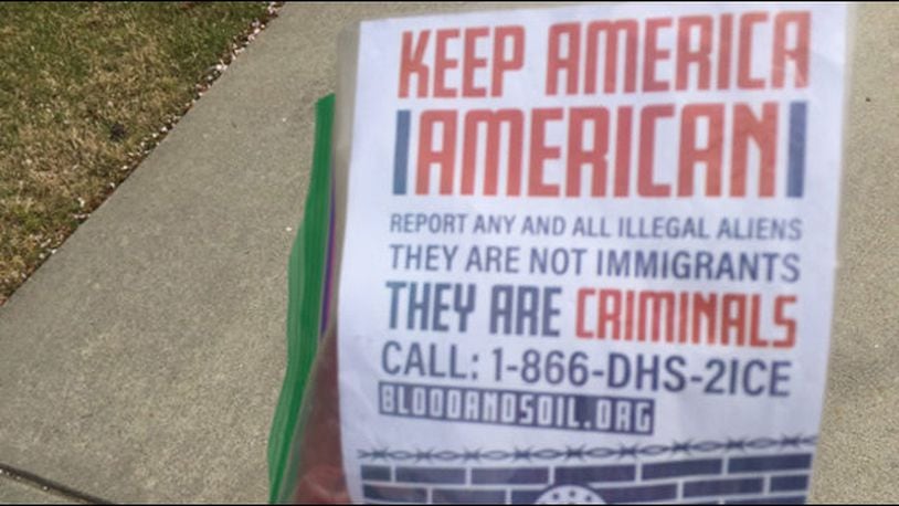 This flyer was left on driveways in the Georgia city of Braselton.