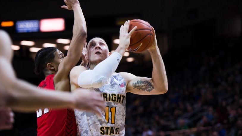 Wright State’s Loudon Love battles inside against Youngstown State at the Nutter Center on Jan. 18, 2020. Joseph Craven/WSU Athletics