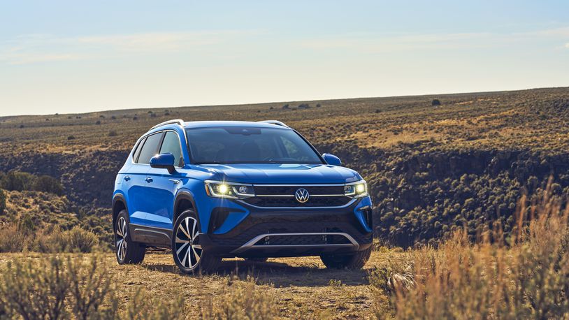 This photo provided by Volkswagen shows a new 2022 Volkswagen Taos compact crossover SUV. It's one of the smallest and most affordable SUVs on sale today yet offers lots of features and pleasing performance. (Courtesy of Volkswagen of America via AP)