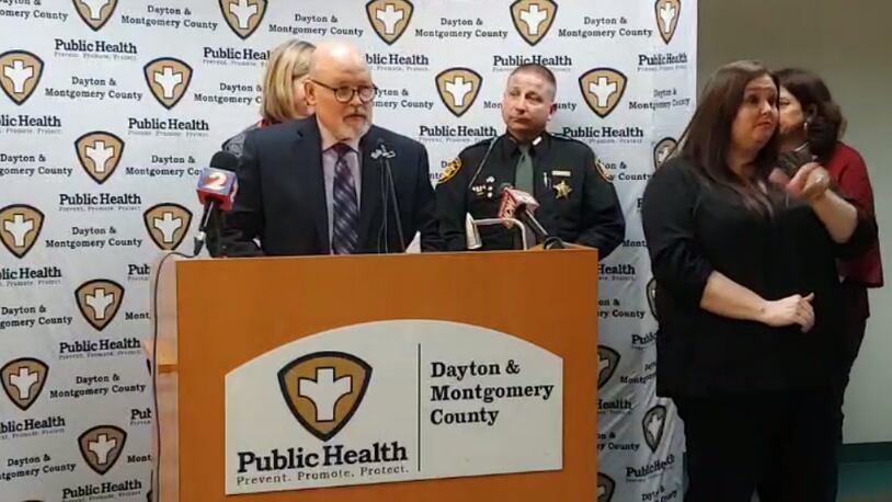 Public Health - Dayton & Montgomery County officials and key leaders from the city and county hold a press conference Monday March 16, 2020, regarding coronavirus updates.