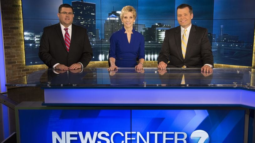 Storm Center 7 Chief Meteorologist Eric Elwell, left, with News Center 7 Anchors Cheryl McHenry and James Brown.