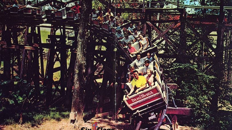 The Dahlonega Mine Train is one of the rides still at Six Flags Over Georgia from when it opened on June 16, 1967. It continues to be a crowd favorite despite being overshadowed by bigger and faster coasters. CONTRIBUTED BY SIX FLAGS OVER GEORGIA