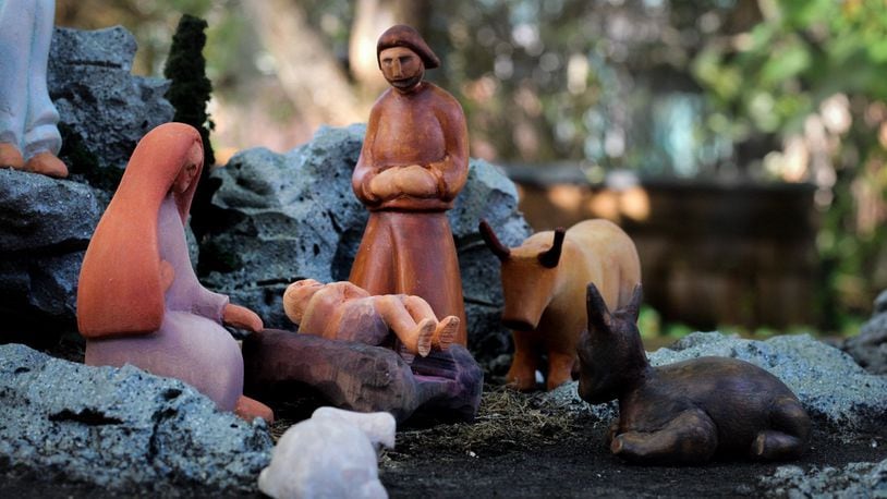 Tipp City resident Mike Nygren was inspired by the University of Dayton’s Marian Library collection of Nativity scenes to create his own creche this year during the pandemic. CONTRIBUTED/KAYLA RINKER