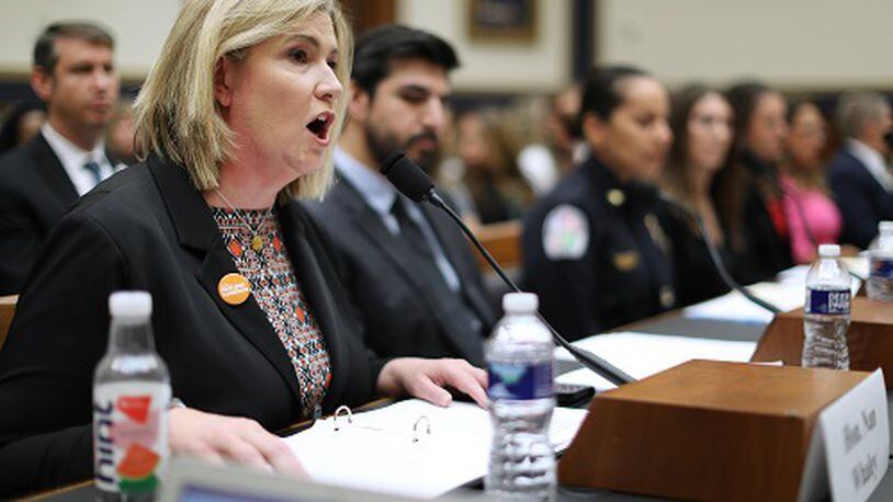 WASHINGTON, DC - SEPTEMBER 25: Dayton, Ohio Mayor Nan Whaley testifies before the House Judiciary Committee during a hearing on assault weapons in the Rayburn House Office Building on Capitol Hill September 25, 2019 in Washington, DC. During the hearing titled Protecting America from Assault Weapons, the committee heard testimony from politicians, physicians, lobbyists and others about the type of weapon used in many of the recent mass shootings. Colt announced last week that it is suspending manufacture of its popular AR-15 rifle for consumers, but will still make them for military and law enforcement. (Photo by Chip Somodevilla/Getty Images)