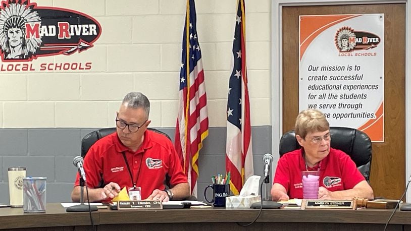 Mad River Local School District board of education member Marilyn Steiner (right) is now the longest current serving school board member after the resignation of Cristina Pickle. NICK BLIZZARD/STAFF