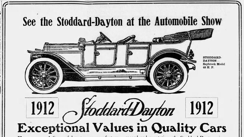 Stoddard Dayton car show advertisement Dayton Herald 1912