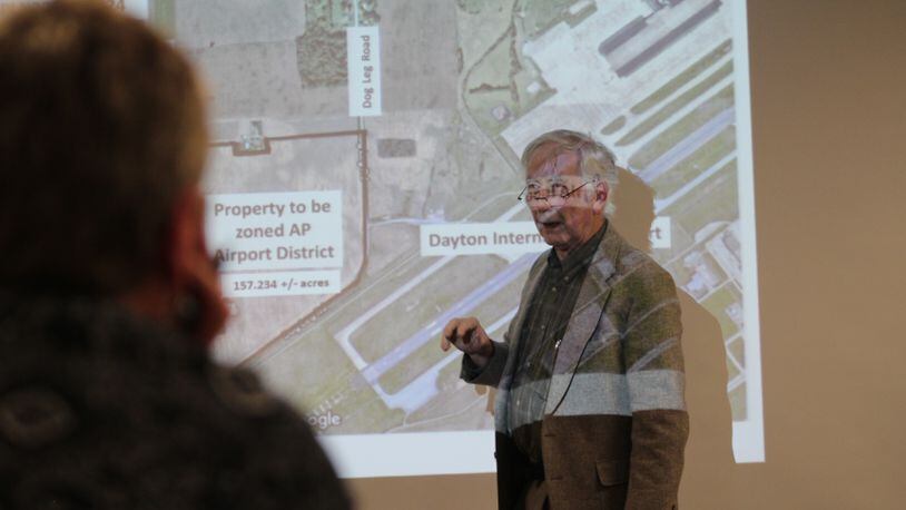 Richard Oaks speaks against zoning change at Dayton Plan Board meeting in February. CORNELIUS FROLIK / STAFF