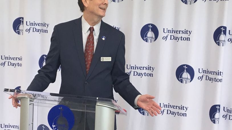 Former University of Dayton president Daniel Curran was back on campus this week for the dedication of the property now home to the school’s research center. The building, which UD bought while Curran was president, was renamed in honor of him.