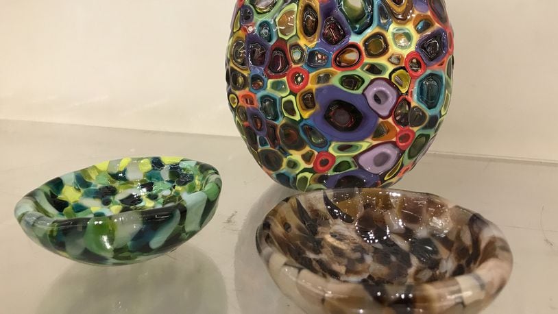 Small pieces of glass can be mixed to create colorful objects. (Design Recipes)