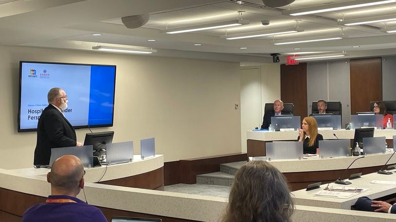 The Montgomery County Behavioral Health Task Force gave its recommendations to the Montgomery County commission on Tuesday. Stephen O'Neal, a leader at Kettering Health, addresses the commission.