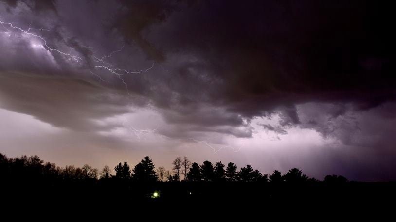 Lightning photo from the storm April 8, 2020 NICK GRAHAM / STAFF