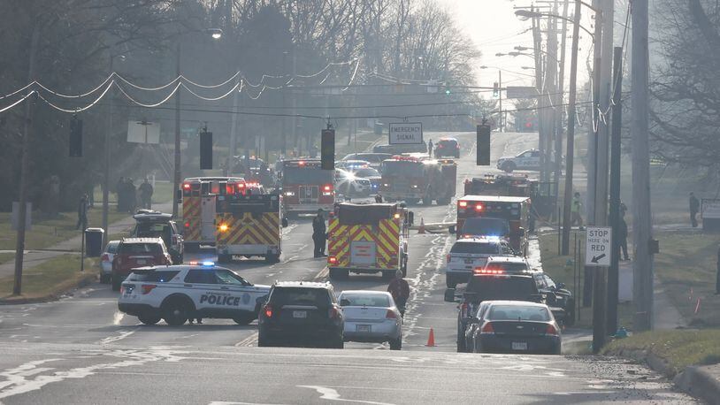 Crews responded to an explosion on Home Road on Tuesday morning, March 21, 2023, in Springfield. BILL LACKEY/STAFF