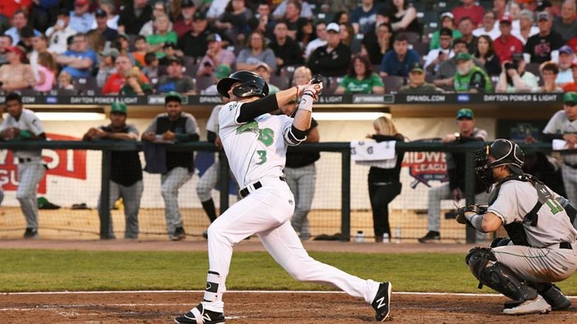 Jay Schuyler hit a home run the Dragons defeated the visiting Lake County Captains 4-3 on Saturday, Aug. 3, 2019. BRIAN SWARTZ / DRAGONS PHOTO