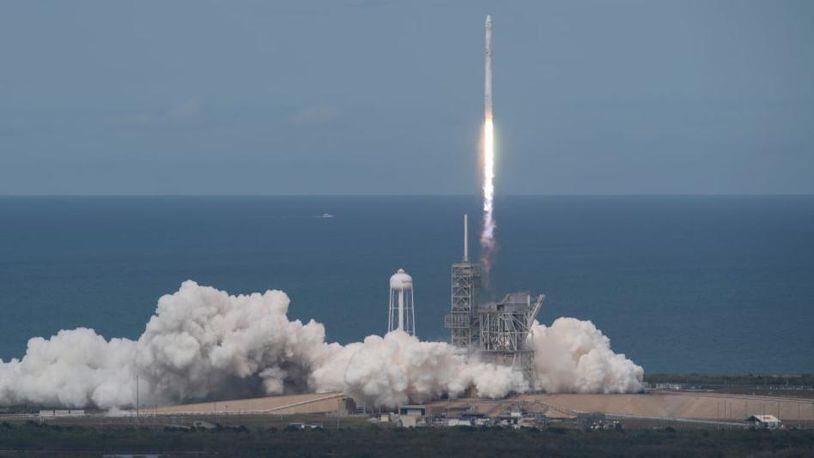 CAPE CANAVERAL, FL - JUNE 03:  In this handout provided by the National Aeronautics and Space Administration (NASA), the SpaceX Falcon 9 rocket, with the Dragon spacecraft onboard, launches from pad 39A at NASA's Kennedy Space Center on June 3, 2017 in Cape Canaveral, Florida. Dragon is carrying almost 6,000 pounds of science research, crew supplies and hardware to the International Space Station in support of the Expedition 52 and 53 crew members. The unpressurized trunk of the spacecraft also will transport solar panels, tools for Earth-observation and equipment to study neutron stars. This will be the 100th launch, and sixth SpaceX launch, from this pad. Previous launches include 11 Apollo flights, the launch of the unmanned Skylab in 1973, 82 shuttle flights and five SpaceX launches. (Photo by Bill Ingalls/NASA via Getty Images)