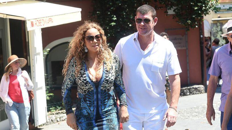 PORTOFINO, ITALY - JUNE 26:  Mariah Carey And James Packer are seen on June 26, 2015 in Portofino, .  (Photo by Photopix/GC Images)
