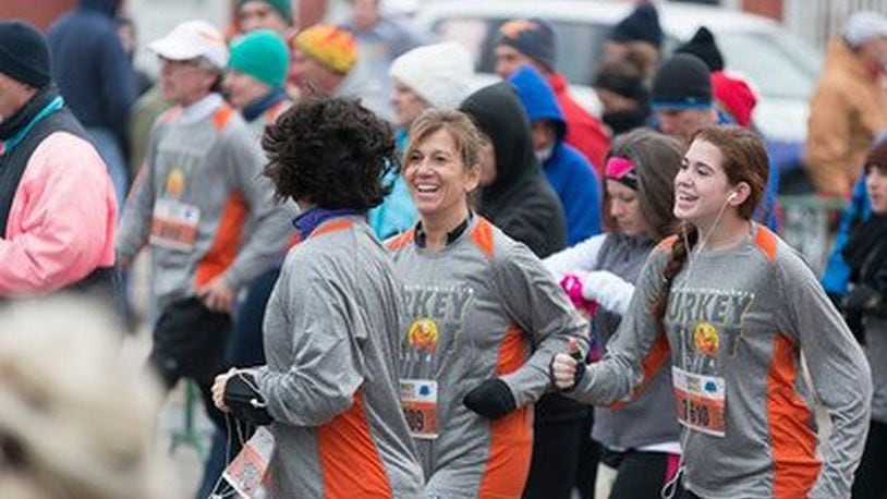 The Turkey Trot in downtown Miamisburg has become the Ohio River Road Runners Club’s biggest event of the year. This year’s event is set for Thursday. FILE PHOTO
