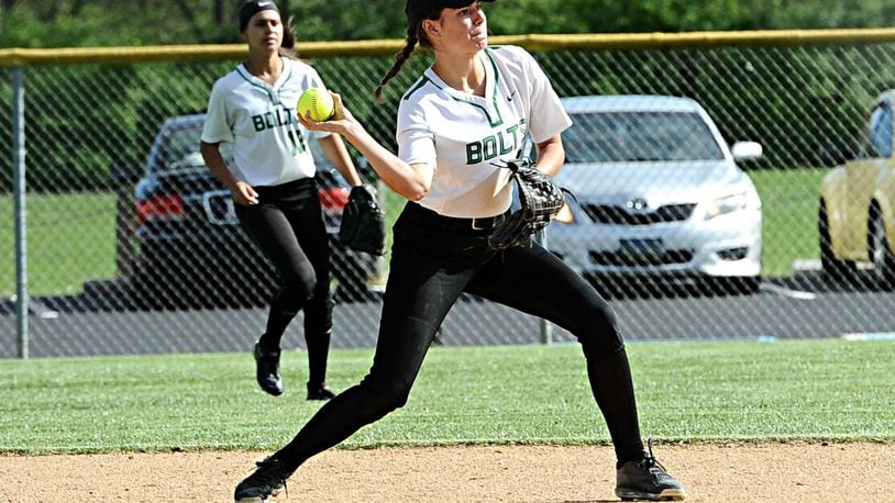 Northmont junior shortstop Anna Mangen is one of five nieces who have played for Thunderbolts coach Kris Mangen, along with sister and senior Erin Mangen. Anna is third on the team in hitting with a .394 average. GREG BILLING / CONTRIBUTED