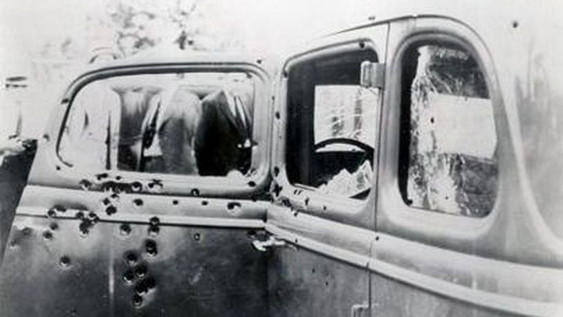 Bonnie Parker and Clyde Barrow were ambushed by a posse of officers, who riddled their car with bullets, killing both criminals in May 1934.