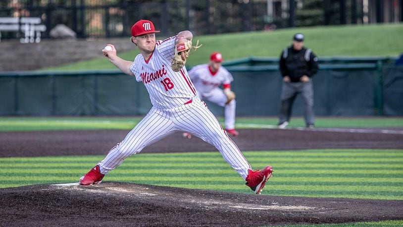 Miami right-hander Sam Bachman is projected to be a first-round pick in this summer's MLB Draft. Miami University Photo