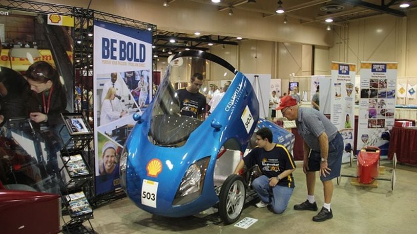 A display by Cedarville University students at the Ohio State Fair won an award in August for best technology exhibit. (Cedarville University photo)