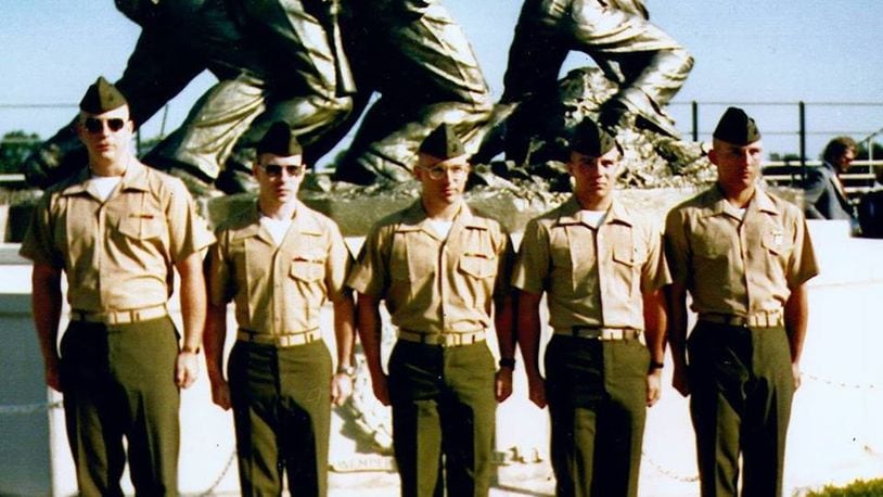 L-R: Konicki Brothers: Nick, Dan, Chris, Matt and Jason. The occasion was Jason graduating from boot camp in Parris Island, SC. CONTRIBUTED.
