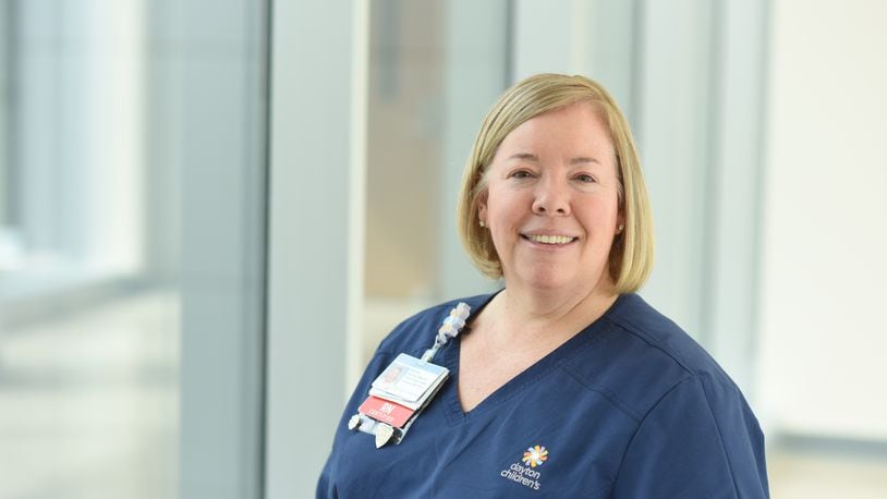 Michele Nadolsky, BSN, RN, has been at Dayton Children’s for 28 years, most recently as a clinical team leader in the emergency department, the region’s only level 1 pediatric trauma center.  Michele became one of Dayton Children’s first trauma nurse leaders in 2011; a program that has been recognized by the American College of Surgeons. Michele routinely trains new students and nurses from Wright-Patterson Air Force Base. Michele guides novice airmen through the intricacies of emergency medicine and prepares these troops for deployment overseas. (CONTRIBUTED)