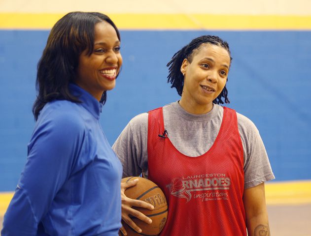 Former WNBA player Tamika Williams plays for the cure