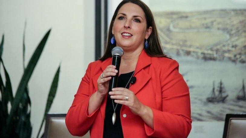 Ronna Romney McDaniel, then chairwoman of the Michigan Republican Party, leads a panel of Republican women to discuss the topic "All Issues are Women's Issues," at the Sheraton hotel on Sept. 19, 2016 in Novi, Mich. (Kimberly P. Mitchell/Detroit Free Press/TNS)