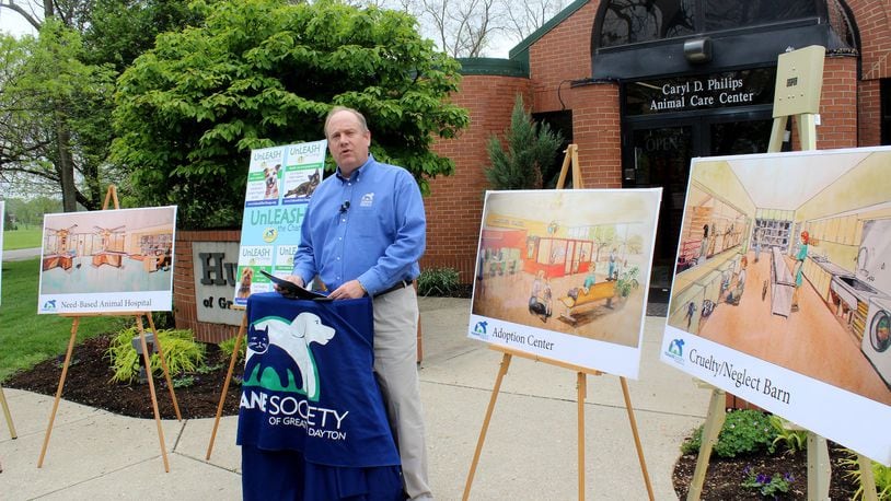 Brian Weltge, President and CEO of the Humane Society of Greater Dayton, last year discussing four new projects. STAFF