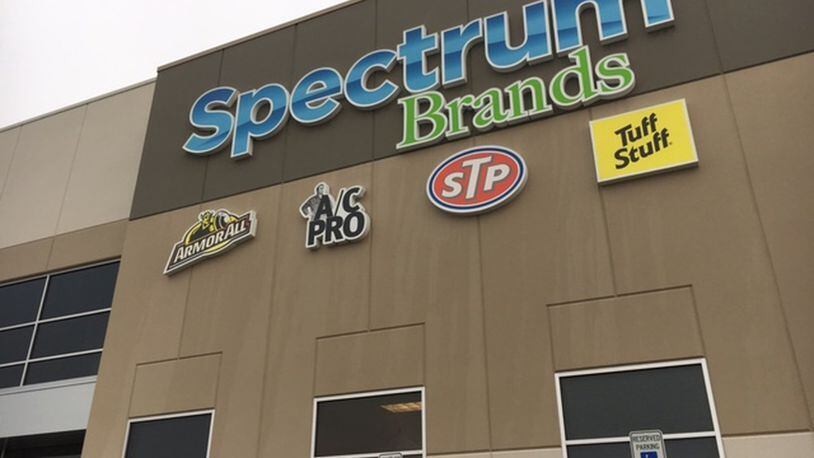 The Spectrum Brands auto products distribution center covers some 570,000 square feet and employs nearly 350 people. It opened last year near the airport, an area where Dayton officials expect 1,000 new jobs this year. THOMAS GNAU/STAFF