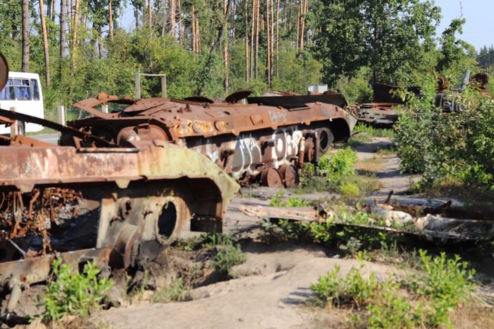 Destroyed Russian vehicles