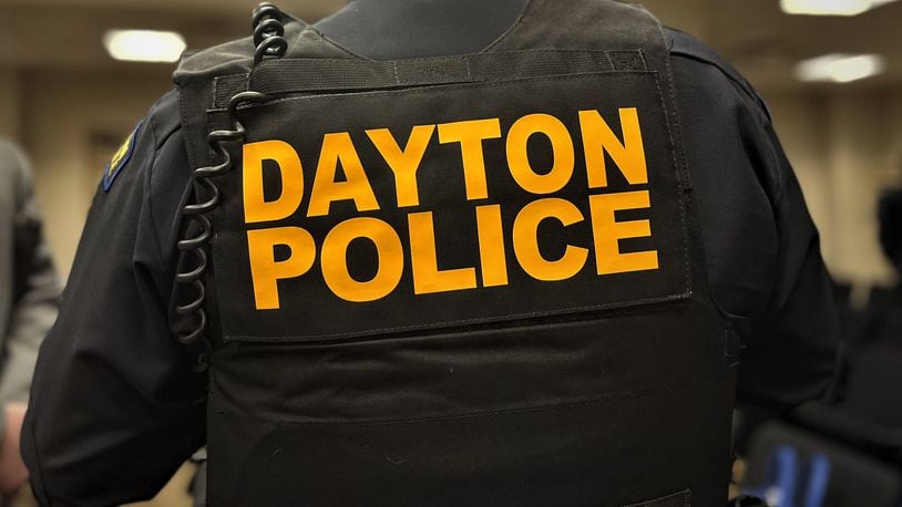 Dayton police officials at a city commission meeting in January, 2023. CORNELIUS FROLIK / STAFF