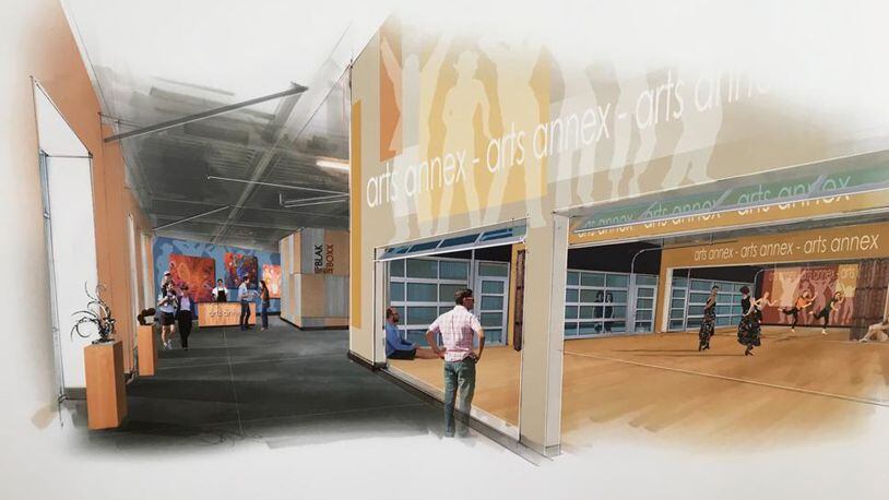 An artist’s rendering of the new Arts Annex space being created at West Second and North Ludlow streets in Dayton. CONTRIBUTED