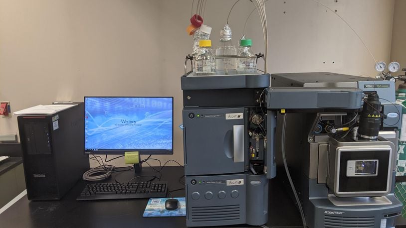 The city of Dayton recently purchased the liquid chromatography mass spectrometry technology, far right, to conduct its own water analysis and monitoring for PFAS. The move is expected to save the city about $100,000 annually. CONTRIBUTED