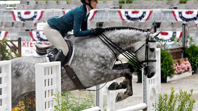 The Air Force’s 2019 Female Athlete of the Year was Maj. Andrea D. Matesick. She is the chief of safety and a T-38C instructor weapons system officer at Columbus Air Force Base, Miss.. Matesick is also one of the nation’s top equestrian show jumping competitors. (U.S. Air Force courtesy photo composition)