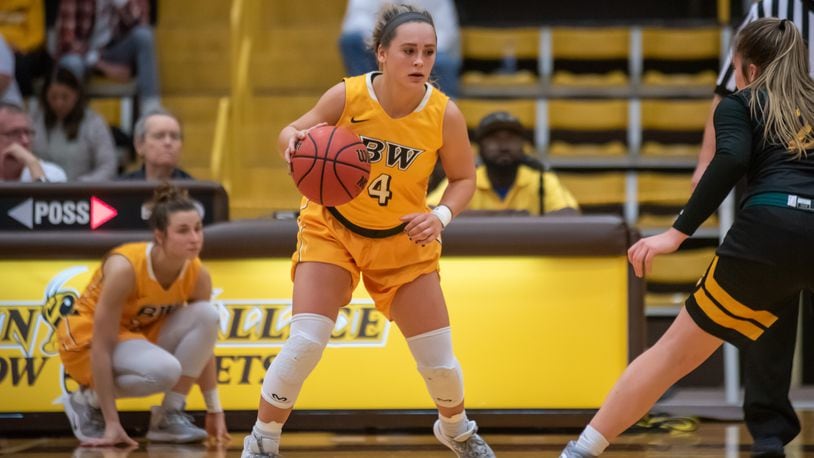 Kasey Hughes of Baldwin Wallace during a game vs. Saint Vincent Ursprung Gymnasium in Nov. 2019. Steven Schuster/CONTRIBUTED