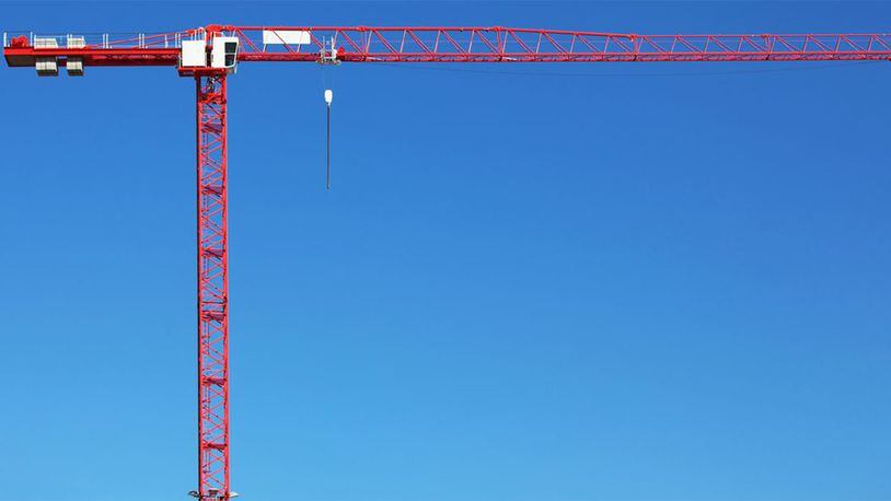 FILE PHOTO: A construction crane in Charlottesville, Virginia, collapsed Monday, injuring one person.